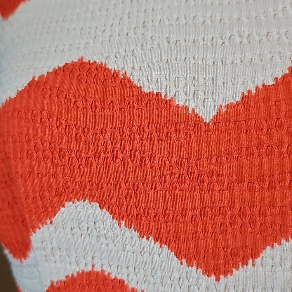 Limited Chevron Dress Orange And White - Picture 6 of 9